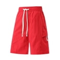 thumbnail image 1 of LIIPEE Men Shorts Summer Casual Fashion Elastic Drawstring Waist Knee Length Solid Color Versatile Shorts Male Outdoor Loose Fit Comfortable Breathable Soft Daily Shorts,XL, 1 of 2