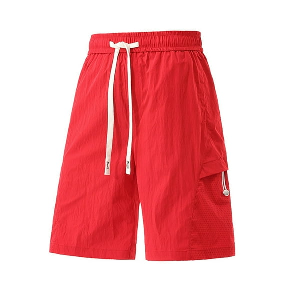 LIIPEE Men Shorts Summer Casual Fashion Elastic Drawstring Waist Knee Length Solid Color Versatile Shorts Male Outdoor Loose Fit Comfortable Breathable Soft Daily Shorts,XL