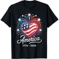 thumbnail image 1 of LIIPEE Men T-Shirts Casual Independence Day Alternating Red And White And Five-Pointed Stars 1776-2026 Letter Graphic Short Sleeve Crew Neck T Shirt Male Patriotic Classic Fit Tee Tops,Black,M, 1 of 4
