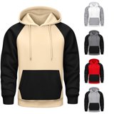 LIIPEE Mens Casual Color Block Hoodies Fall Winter Cozy Long Sleeve ...