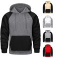 LIIPEE Mens Casual Color Block Hoodies Fall Winter Cozy Long Sleeve ...