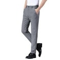 thumbnail image 1 of LIIPEE Mens Casual Pants Spring Summer Comfort Solid Color Elastic Waist Straight Pants With Pockets Male Stylish Daily Indoor Outdoor Pants,Grey,36, 1 of 5