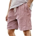 thumbnail image 1 of LIIPEE Mens Casual Shorts Summer Comfortable Versatile Solid Color Stretch Elastic Waist Drawstring Shorts With Pockets Male Breathable Basketball Golf Gym Shorts,Pink,M, 1 of 4