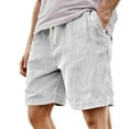 thumbnail image 1 of LIIPEE Mens Casual Shorts Summer Comfortable Versatile Solid Color Stretch Elastic Waist Drawstring Shorts With Pockets Male Breathable Basketball Golf Gym Shorts,White,XL, 1 of 4