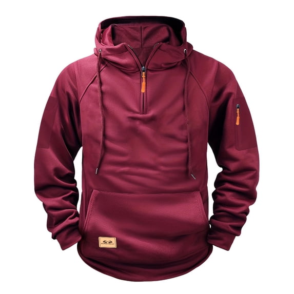 LIIPEE Mens Casual Solid Color Hoodies Fall Winter Cozy Long Sleeve ...