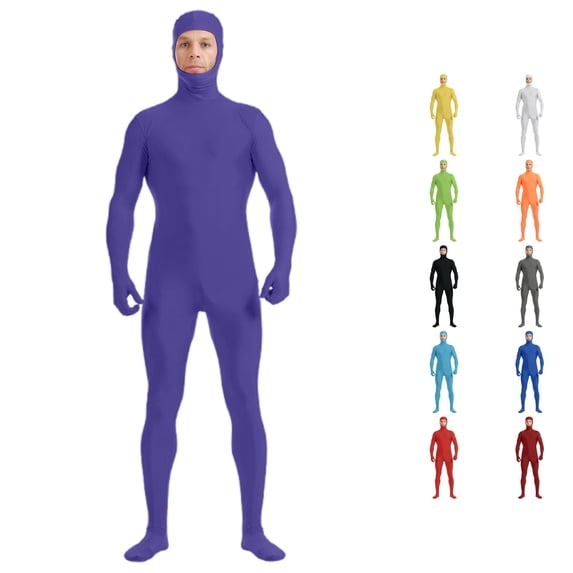 LIIPEE Mens Halloween Costume Long Sleeve Full Coverage Bodysuit Performance Dress Up Clothes,S-XXXL