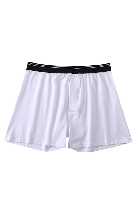 Mens Underwear Casual Solid Color Loose Fit Elastic Waist Fashion Boxer Shorts Male Comfortable Breathable Soft Lightweight Daily Home Underpants,L
