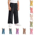 thumbnail image 1 of LIIPEE Palazzo Pants For Girls Baggy Wide Leg Elastic Waist Solid Color Casual Trousers With Pockets Kids Comfortable Breathable Cute Daily Pants,7-8 Years, 1 of 6