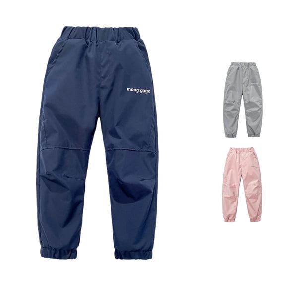 LIIPEE Pants For Girls Casual Letter Print Elastic Waist Tapered Leg Trousers Kids Windproof Hiking Pants Outdoor Comfortable Breathable Sports Wear,12-13 Years
