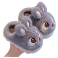thumbnail image 1 of LIIPEE Plush Slippers Warm Cartoon Closed Toe Non- Soft Sole Fuzzy Shoes Leisure Homewear House Slipper,Grey,3-4 Years, 1 of 3