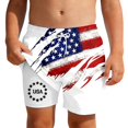 thumbnail image 1 of LIIPEE Shorts For Boys 4th Of July Summer Casual Hybrid Relaxed Fit Independence Day Patriotic U.S.A Stars Stripes Print Elastic Waist Breathable Soft Cute Party Double Layer Beach Shorts,5-6 Years, 1 of 5