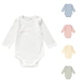 thumbnail image 1 of LIIPEE Solid Color Bodysuits For Boys Baby Long Sleeve Crew Neck Casual Onesies Kids Autumn Soft Cute Everyday Crawling Clothing,Newborn, 1 of 6