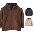 thumbnail image 1 of LIIPEE Solid Color Knit Hooded Sweaters For Boys Long Sleeve Warm Pullover Kids Autumn Winter Cozy Soft Casual Sweater,8-9 Years, 1 of 4