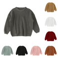 thumbnail image 1 of LIIPEE Solid Color Knit Sweater For Girls Long Sleeve Cute Warm Sweaters Kids Autumn Winter Cozy Soft Casual Pullover,12-18 Months, 1 of 4