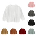 thumbnail image 1 of LIIPEE Solid Color Knit Sweater For Girls Long Sleeve Cute Warm Sweaters Kids Autumn Winter Cozy Soft Casual Pullover,6-9 Months, 1 of 3
