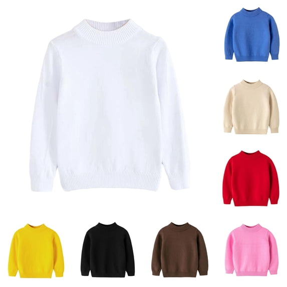 LIIPEE Solid Color Knit Sweaters For Boys Long Sleeve Cute Warm Pullover Kids Autumn Winter Cozy Soft Casual Sweater,5-6 Years