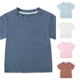 thumbnail image 1 of LIIPEE Solid Color T Shirts For Boys Short Sleeve Crew Neck Fashion Pocket Tees Kids Cute Everyday Summer Casual T Shirt,6-12 Months, 1 of 4
