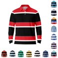 thumbnail image 1 of LIIPEE Striped Graphic Polo Shirt For Men Long Sleeve Tennis Collar Shirts Male Autumn Comfortable Breathable Versatile Polos,M, 1 of 3