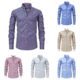 thumbnail image 1 of LIIPEE Stripes Graphic Dress Shirt For Men Long Sleeve Turn Down Collar Button Up Shirts Male Comfortable Formal Business Tops,S, 1 of 9