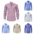 thumbnail image 1 of LIIPEE Stripes Graphic Dress Shirt For Men Long Sleeve Turn Down Collar Button Up Shirts Male Comfortable Formal Business Tops,XL, 1 of 9