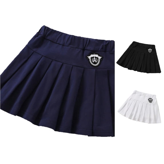 LIIPEE Summer A Line Skirt For Girls Elastic Waist Party Performance Pleated Skirts Kids Cute Comfortable Everyday School Wear,11-12 Years