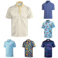 thumbnail image 1 of LIIPEE Summer Fashion Graphic Polo Shirt For Men Short Sleeve Tennis Collar Shirts Male Comfortable Breathable Versatile Polos,M, 1 of 4