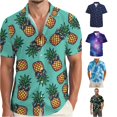 thumbnail image 1 of LIIPEE Summer Fashion Graphic Shirt For Men Short Sleeve Turn Down Collar Button Up Shirts Male Comfortable Breathable Beach Tops,S, 1 of 6