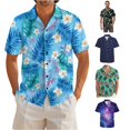 thumbnail image 1 of LIIPEE Summer Fashion Graphic Shirt For Men Short Sleeve Turn Down Collar Button Up Shirts Male Comfortable Breathable Beach Tops,S, 1 of 3