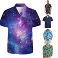 thumbnail image 1 of LIIPEE Summer Fashion Graphic Shirt For Men Short Sleeve Turn Down Collar Button Up Shirts Male Comfortable Breathable Beach Tops,XXXXXL, 1 of 4
