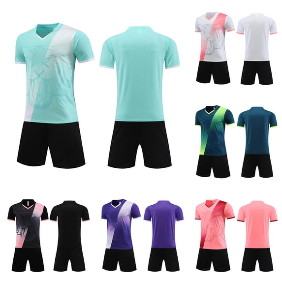 LIIPEE Summer Outfits For Boys Athleisure Fashion Graphic Short Sleeve Tees Solid Color Shorts 2 Piece Set Kids Quick Drying Breathable Sports Outfit Sets,5-6 Years