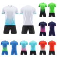 thumbnail image 1 of LIIPEE Summer Outfits For Boys Athleisure Stripes Print Short Sleeve Tees Solid Color Shorts 2 Piece Set Kids Quick Drying Breathable Fashion Sports Outfit Sets,9-10 Years, 1 of 6