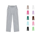 thumbnail image 1 of LIIPEE Summer Pants For Girls Casual Lightweight Elastic Waist Loose Fit Straight Leg Solid Color Trousers Kids Breathable Comfortable Cute Daily Pants,5-6 Years, 1 of 6
