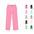 thumbnail image 1 of LIIPEE Summer Pants For Girls Casual Lightweight Elastic Waist Loose Fit Straight Leg Solid Color Trousers Kids Breathable Comfortable Cute Daily Pants,5-6 Years, 1 of 6