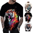 thumbnail image 1 of LIIPEE Summer Short Sleeve Tees For Men Fashion Graphic Crew Neck Casual T Shirts Male Comfortable Breathable Versatile Tshirt,S, 1 of 4
