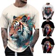thumbnail image 1 of LIIPEE Summer Short Sleeve Tees For Men Fashion Graphic Crew Neck Casual T Shirts Male Comfortable Breathable Versatile Tshirt,XXXL, 1 of 4