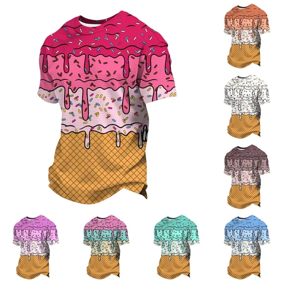 LIIPEE T Shirts For Boys Short Sleeve Fashion Ice Cream Graphic Tees Kids Cute Everyday Casual Summer T Shirt,11-12 Years