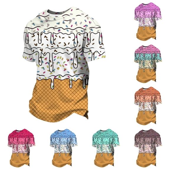 LIIPEE T Shirts For Boys Short Sleeve Fashion Ice Cream Graphic Tees Kids Cute Everyday Casual Summer T Shirt,11-12 Years