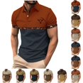 thumbnail image 1 of LIIPEE Western Cowboy Graphic Polo Shirt For Men Short Sleeve Tennis Collar Shirts Male Comfortable Breathable Summer Polos,XXXL, 1 of 5