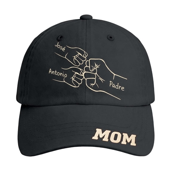 LIIPEE Women Baseball Cap Casual Mother's Day Letter Graphic Printed Unique Handmade Customizable Hats Female Fashion Celebration Comfortable Breathable Daily Hats,Black,One Size
