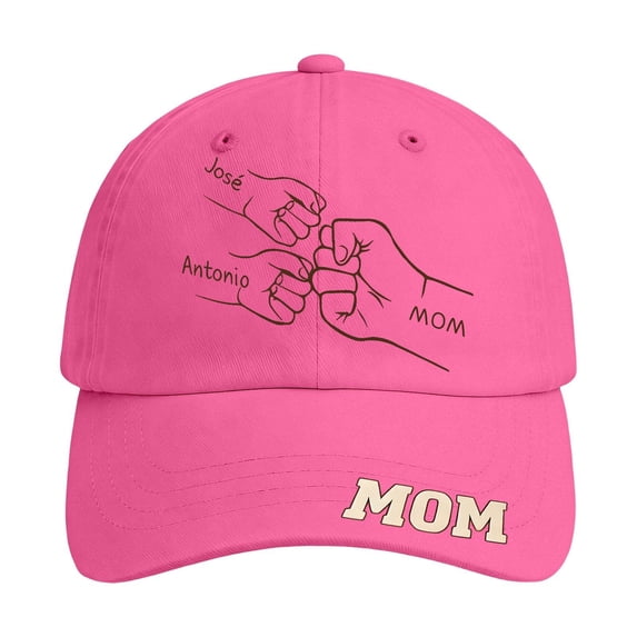 LIIPEE Women Baseball Cap Casual Mother's Day Letter Graphic Printed Unique Handmade Customizable Hats Female Fashion Celebration Comfortable Breathable Daily Hats,Hot Pink,One Size