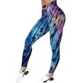 thumbnail image 1 of LIIPEE Women Leggings Casual Elastic High Waist Slim Fit Ankle Length Leggings Color Printed Lifting Pants Fashion Comfortable Soft Breathable Daily Leggings,Blue,XL, 1 of 4