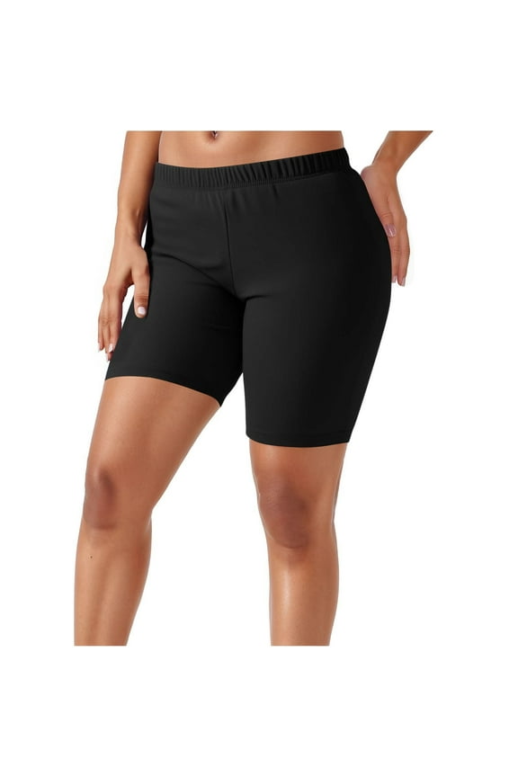 Women Leggings Casual Elastic High Waist Slim Fit Mini Leggings Solid Color Workout Running Athletic Stretch Yoga Leggings Comfortable Soft Breathable Daily Leggings,Black,L