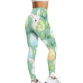 thumbnail image 1 of LIIPEE Women Leggings Casual High Waist Slim Fit Ankle Length Leggings Stretchable Easter Printed Lifting Yoga Pants Fashion Comfortable Soft Breathable Leggings,Green,L, 1 of 5
