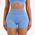 thumbnail image 1 of LIIPEE Women Leggings Casual Solid Color Elastic High Waist Slim Fit Fashion Mini Leggings Ladies Workout Running Gym Hip Lifting Yoga Shorts Comfortable Soft Breathable Daily Leggings,Sky Blue,M, 1 of 7