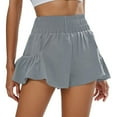 thumbnail image 1 of LIIPEE Women Shorts Casual Summer Solid Color Elastic High Waist Mini Running Shorts With Pockets Ladies Loose Fit Fashion Hot Shorts Comfortable Breathable Soft Daily Shorts,Dark Gray,XL, 1 of 4