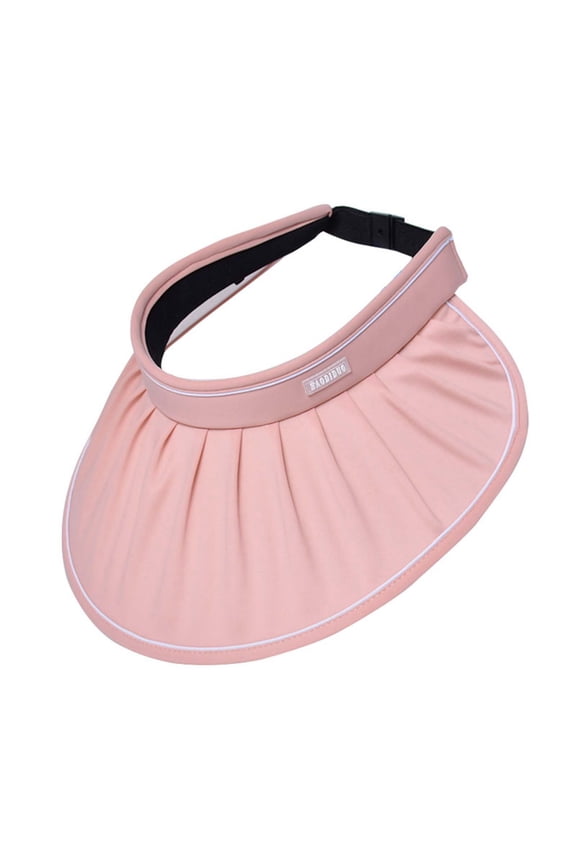 Women Sun Visor Hats Solid Color Wide Brim Packable High Ponytail Hat Sunscreen Sunshade Beach Hats Protection Caps Female Stylish Daily Wear Visor Hat,Pink,One Size