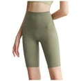 thumbnail image 1 of LIIPEE Women Yoga Pants Casual Solid Color Elastic High Waist Leggings Knee-Length Pants Trousers Female Leisure Yoga Workout Pants,Army Green,L, 1 of 5