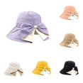 thumbnail image 1 of LIIPEE Womens Bowknot Wide Brim Sun Hat Ladies UV Protection Breathable Summer Travel Foldable Beach Hats,One Size, 1 of 7