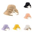 thumbnail image 1 of LIIPEE Womens Bowknot Wide Brim Sun Hat Ladies UV Protection Breathable Summer Travel Foldable Beach Hats,One Size, 1 of 5