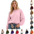 thumbnail image 1 of LIIPEE Womens Casual Solid Color Sweatshirts Autumn Cozy Long Sleeve Crew Neck Sweatshirt S-XXXL, 1 of 4